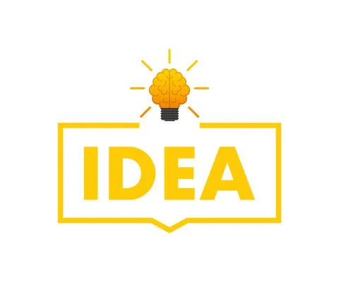 Flat idea for concept design. Lightbulb icon. Idea, solution, business, strategy Illustrazione stock