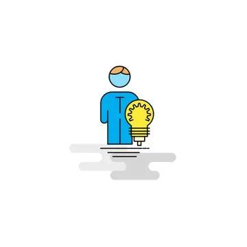 Flat Idea Icon. Vector Stock Illustration