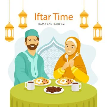 Flat iftar illustration vector design Stock-Illustration