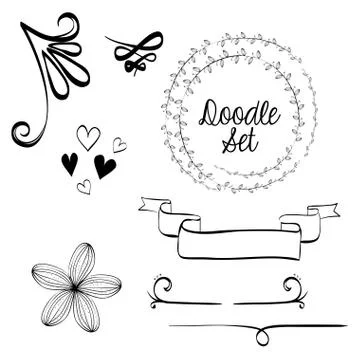 Flat illustration about Doodle design Stockillustratie