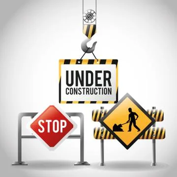 Flat illustration about under construction design. road sign Illustrazione stock