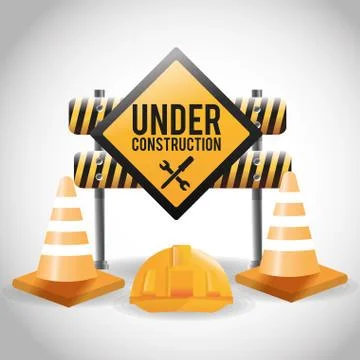 Flat illustration about under construction design. road sign Illustrazione stock