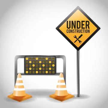 Flat illustration about under construction design. road sign Illustrazione stock