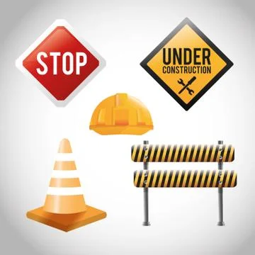 Flat illustration about under construction design. road sign Illustrazione stock