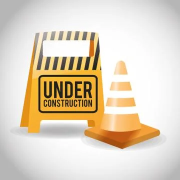 Flat illustration about under construction design. road sign Illustrazione stock