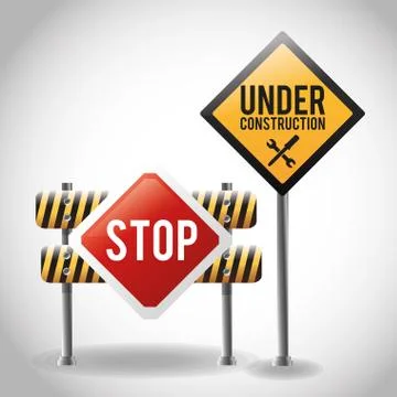 Flat illustration about under construction design. road sign Illustrazione stock