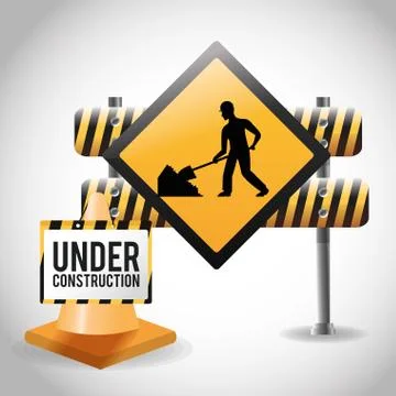 Flat illustration about under construction design. road sign Illustrazione stock