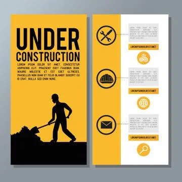 Flat illustration about under construction design. road sign Illustrazione stock