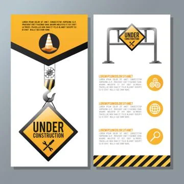 Flat illustration about under construction design. road sign Illustrazione stock