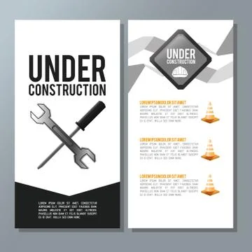 Flat illustration about under construction design. road sign Illustrazione stock