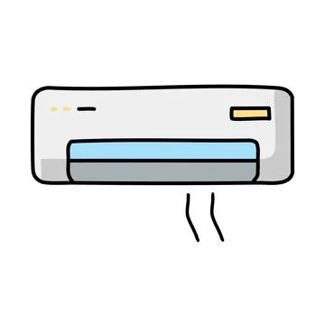 Flat illustration of air conditioner vector icon for web design Stock Illustration