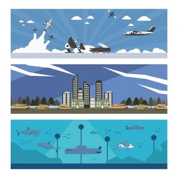 Flat illustration of army troops Stock Illustration