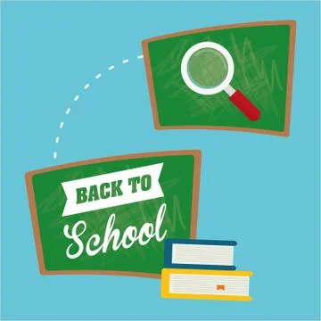 Flat illustration of Back to School design , vector Stock Illustration