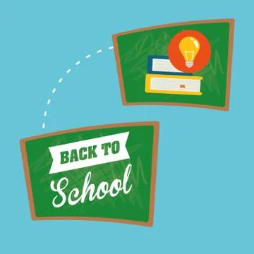 Flat illustration of Back to School design , vector Stock Illustration