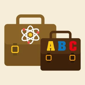 Flat illustration of Back to School design , vector 库存插图