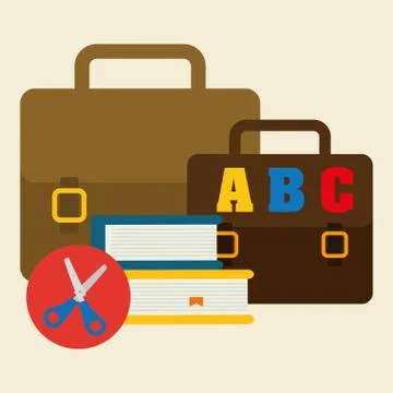 Flat illustration of Back to School design , vector Stock Illustration