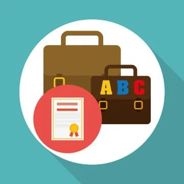 Flat illustration of Back to School design , vector 库存插图