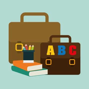 Flat illustration of Back to School design , vector Stock Illustration