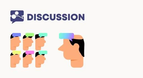 Flat illustration background of teamwork character discussion Stock Illustration