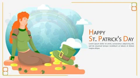 Flat illustration banner for decorating designs on the theme of celebrating t Stock Illustration