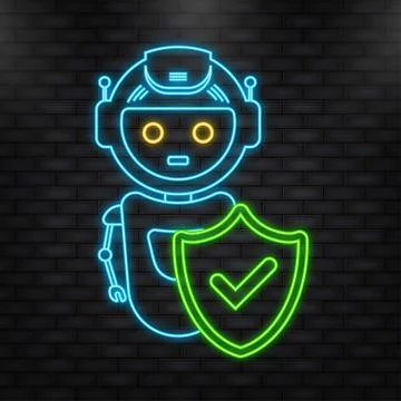 Flat illustration with blue bot. Customer support help service flat vector Illustrazione stock