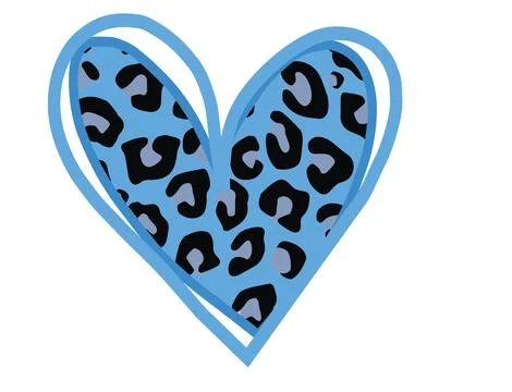 A flat illustration with bold outlines and solid color fills featuring heart- Stock Illustration