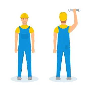 Flat Illustration of Builders. Stock Illustration