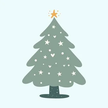 Flat illustration of a Christmas tree Stock Illustration