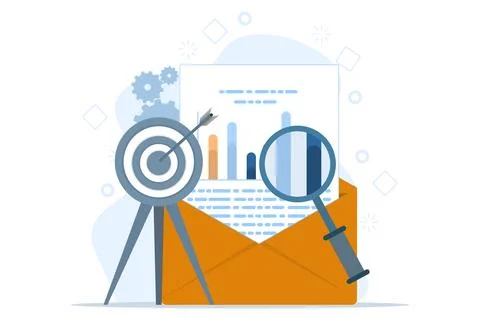 Flat illustration concept of business performance data analysis Stock Illustration