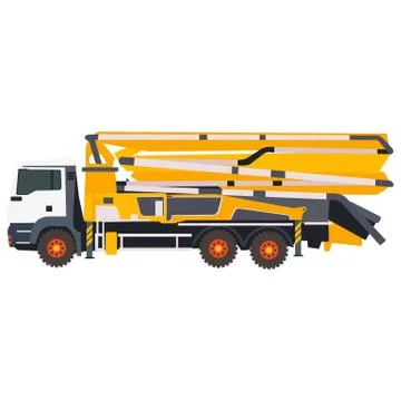 Flat illustration of concrete pump Stock Illustration