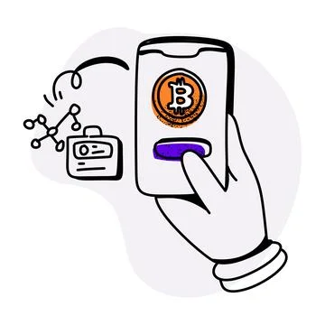 Flat Illustration of a Cryptocurrency Transaction Stock Illustration