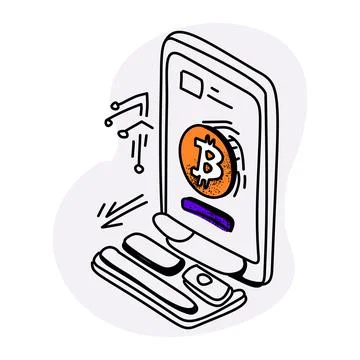 Flat Illustration of a Cryptocurrency Transaction Stock Illustration