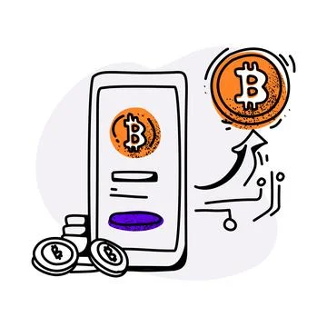 Flat Illustration of a Cryptocurrency Transaction Stock Illustration