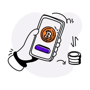 Flat Illustration of a Cryptocurrency Transaction Stock Illustration