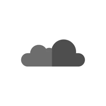 Flat illustration of dark grey cloud, isolated on white background. One object 스톡 일러스트