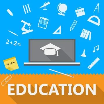 Flat illustration of education 스톡 일러스트
