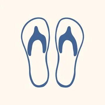 Flat illustration of flip flops sandals icon. Simple summer footwear symbol Stock Illustration