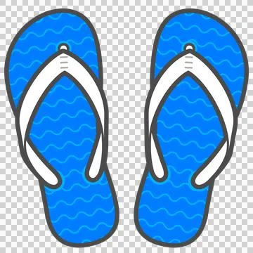 Flat illustration of flip flops with transparency Stock Illustration