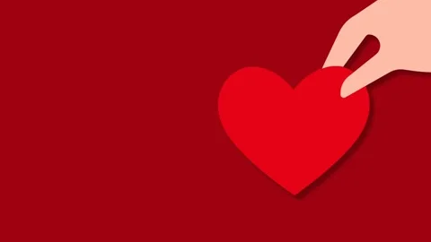 Flat Illustration of Hand Holding Red Heart Symbol for National Child Healt.. Stock Footage 344365716