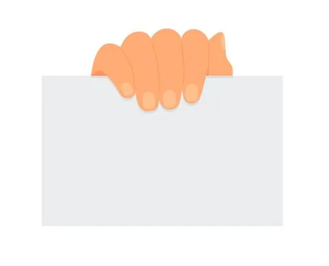 Flat illustration of hands holding a sheet of paper with place for text on a  Stock Illustration