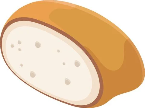 Flat illustration icon symbol, a slice of delicious plain garlic bread Stock Illustration