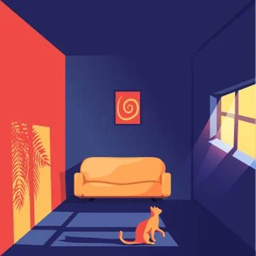 Flat illustration inside an apartment Stock Illustration