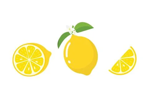 Flat Illustration of a Lemon Slice Illustrazione stock