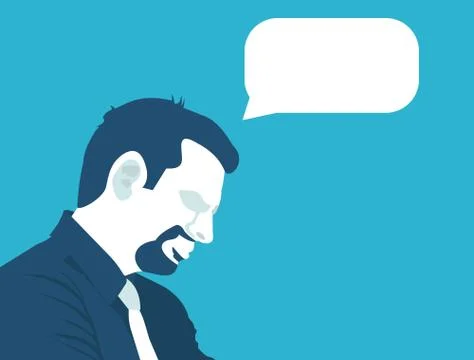 Flat illustration man says Stock Illustration