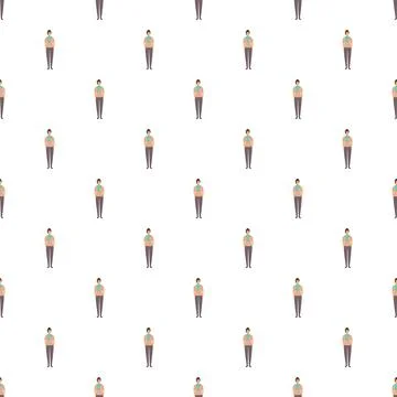 Flat illustration men seamless pattern background Stock Illustration