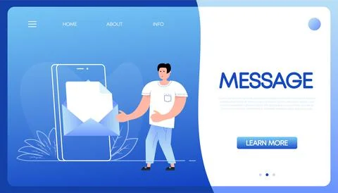 Flat illustration with message people for mobile app design. Vector flat Stockillustratie