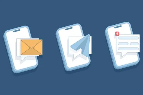 Flat illustration Message reminder. Chat notification. Stock Illustration