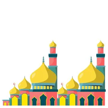 Flat illustration of mosque icon for web design. Illustration of a magnificent Stock Illustration