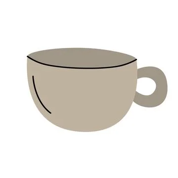 Flat illustration of mug hot coffee isolated on white background. Stock Illustration