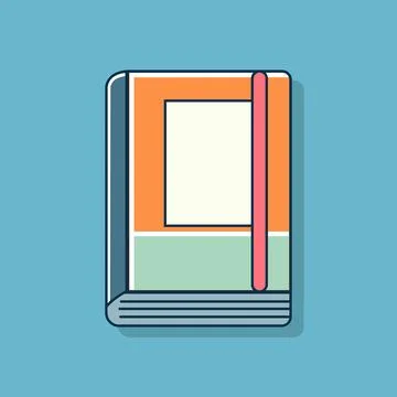 Flat illustration of notepad blue background. School subject Stock Illustration